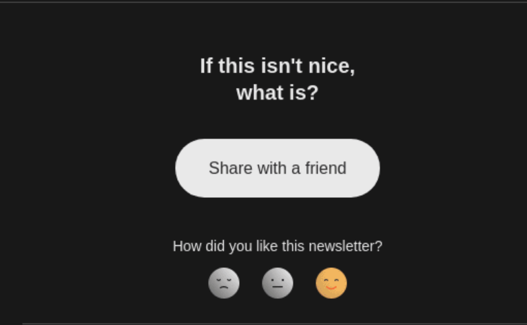 Share with a friend button on a newsletter